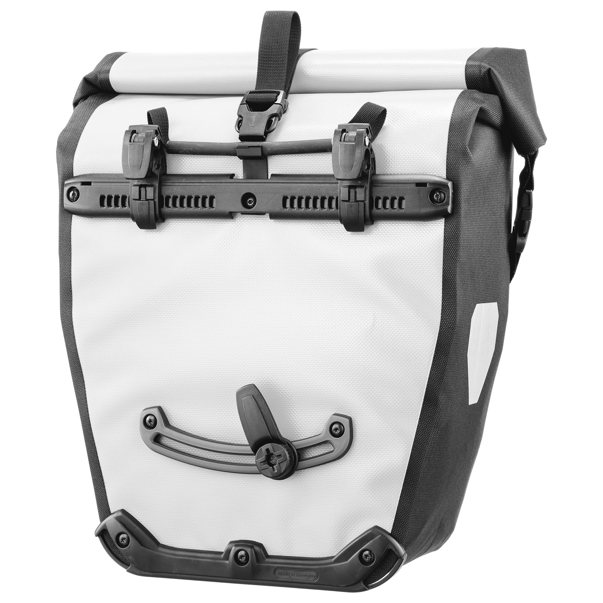 Rear view of ORTLIEB Back-Roller Design bag in design "Morning Routine" with Quick-Lock2.1 system