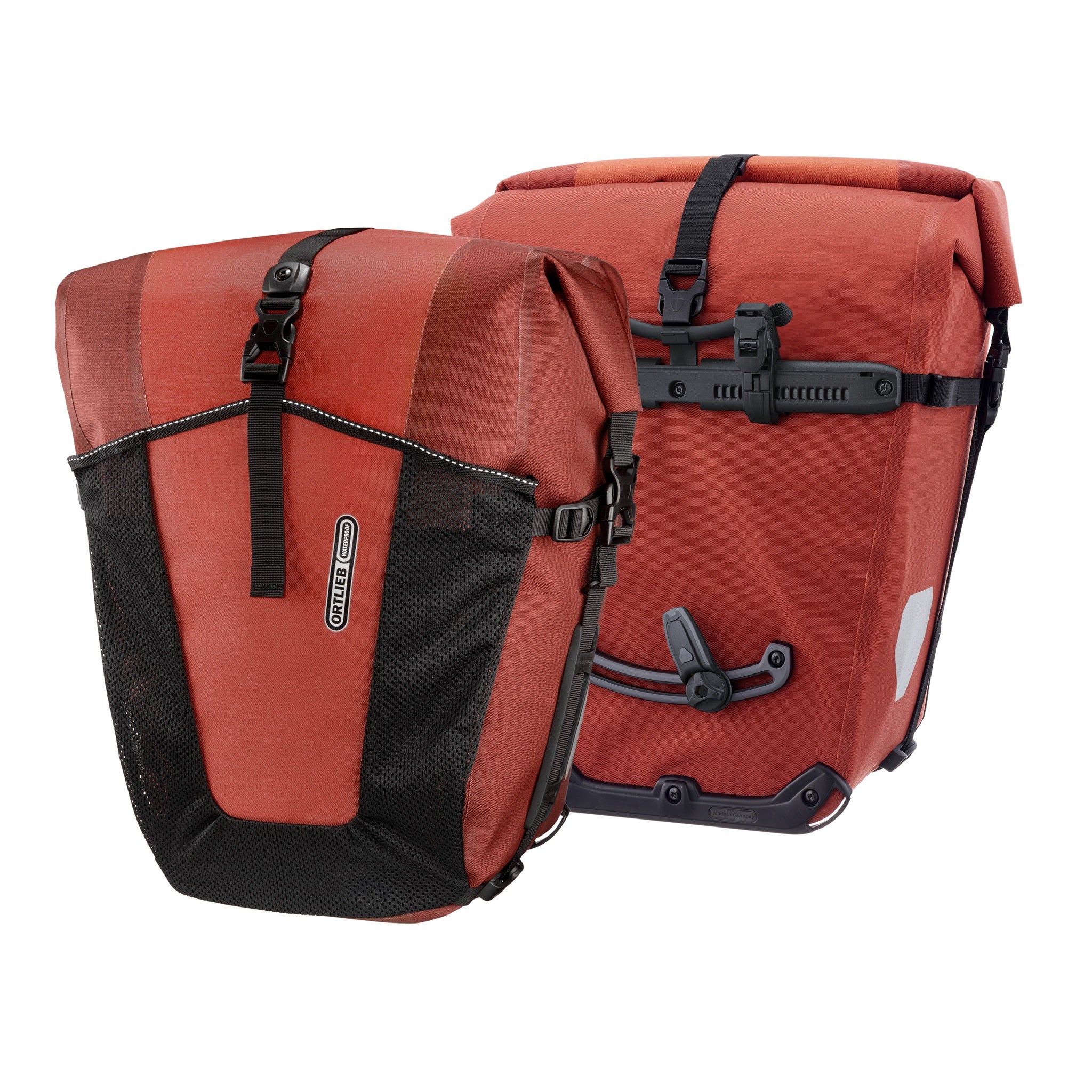 Pair of ORTLIEB Back-Roller XL Plus QL2.2 bicycle bags in dark chili with Quick-Lock system