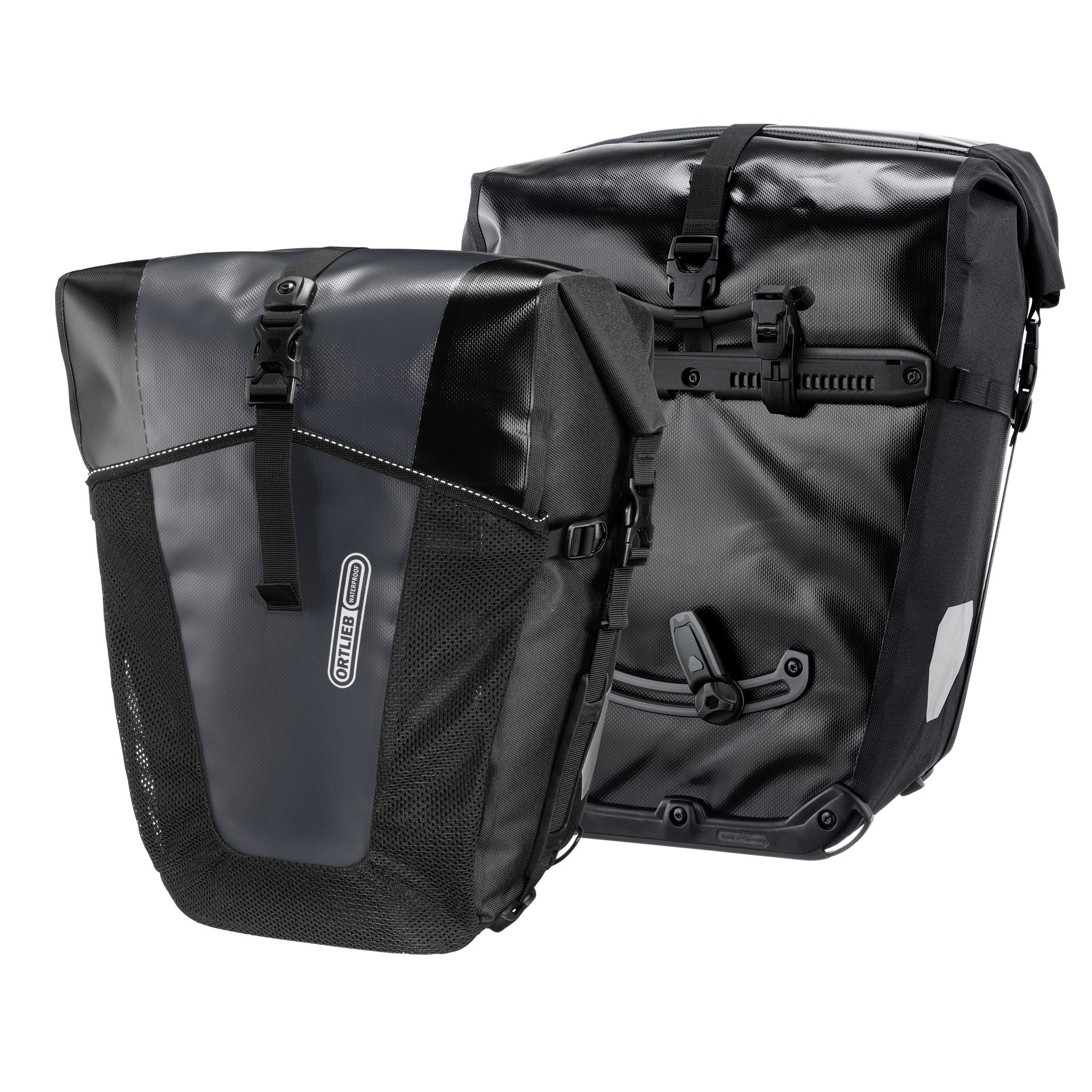 Pair of ORTLIEB Back-Roller XL QL2.2 bicycle bags in asphalt - black with Quick-Lock system
