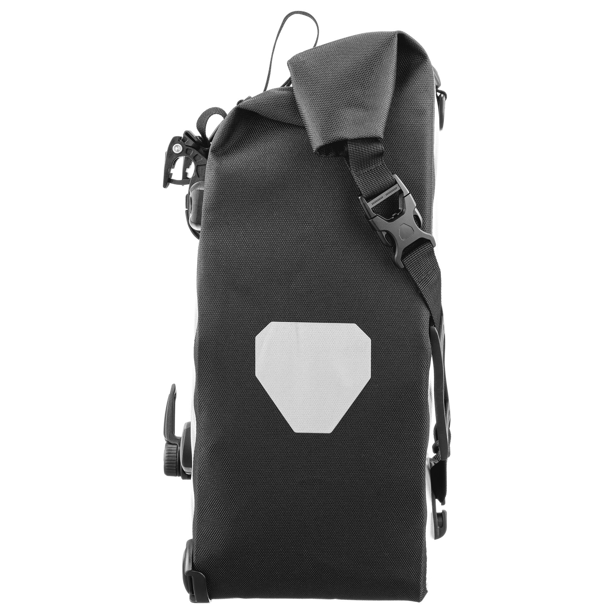 Side view of ORTLIEB Back-Roller Design bag in design "Morning Routine" with reflective surface