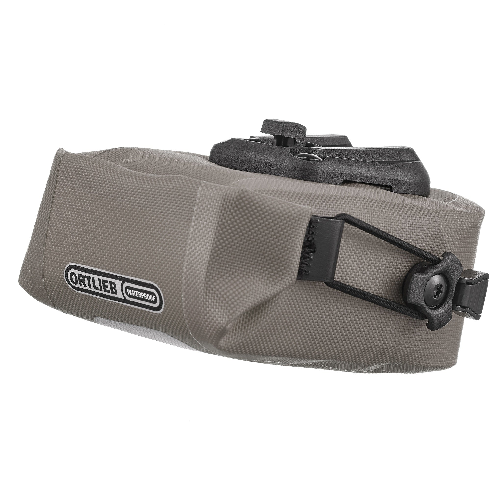 ORTLIEB Micro-Bag 0.8L in dark sand with reflective patch and roll closure