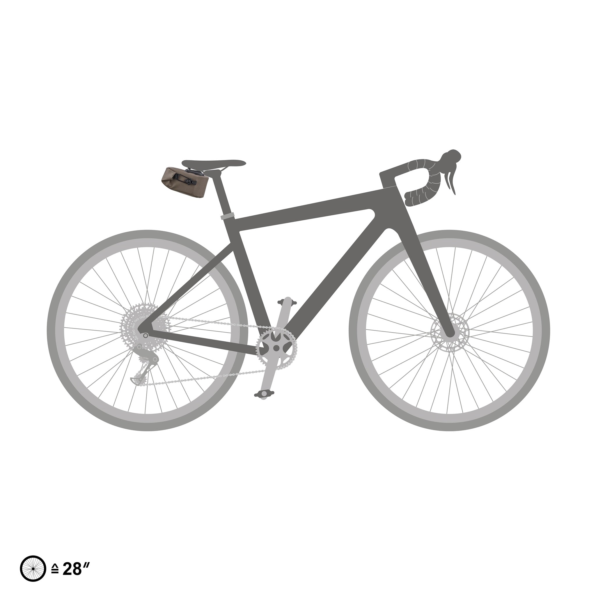 ORTLIEB Micro-Bag 0.5L in dark sand mounted under the bike saddle